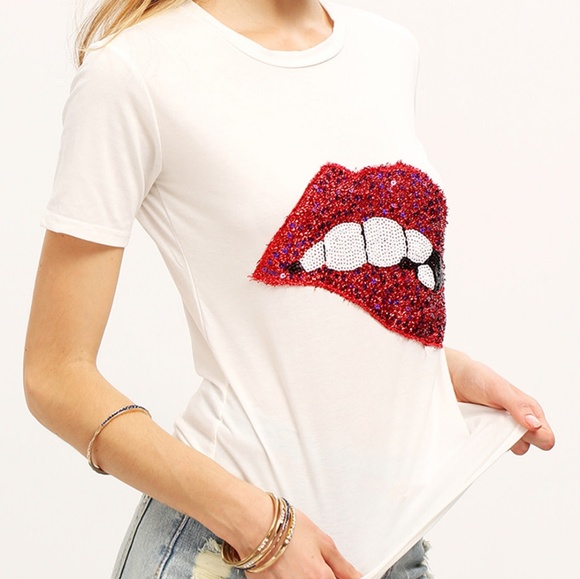 New RED LIPS PREMIUM White Stretch Tee FIRM THX - Picture 2 of 5